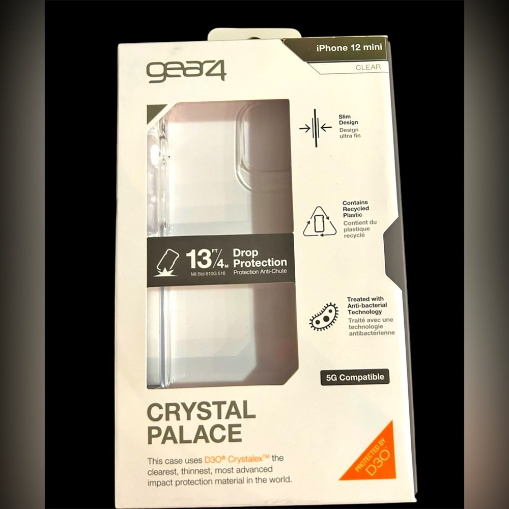 NWT Gear4 Crystal Palace Hard Case for Apple iPhone 12 mini - Clear